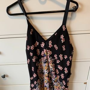 Dex Black and Floral Flowy Dress, Large